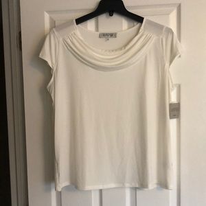 NWT Kasper Cowl Neck Short Sleeve Blouse - 1X